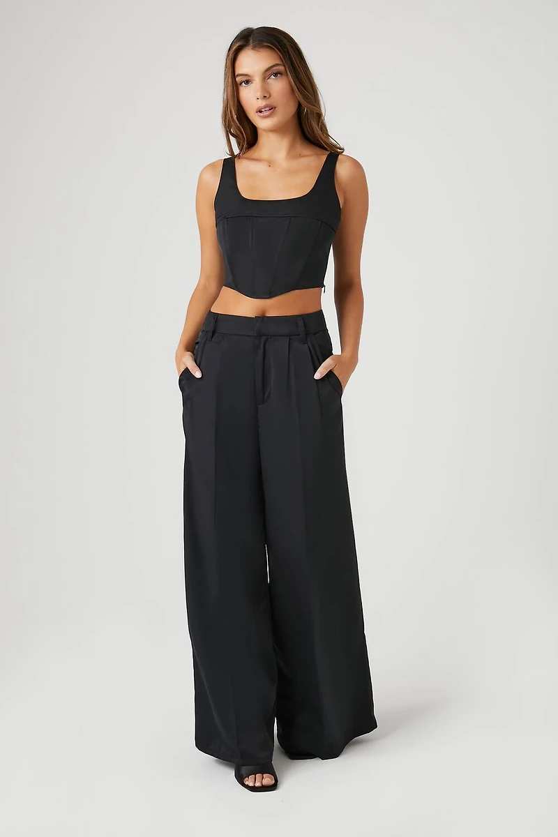 Lace-Up Corset Crop Top