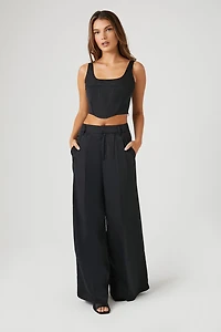 Lace-Up Corset Crop Top