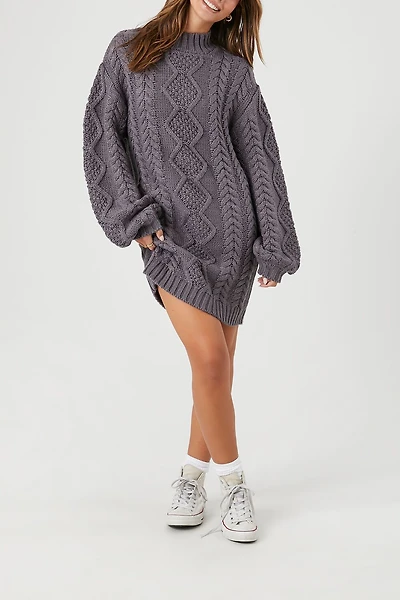 Cable Knit Sweater Mini Dress