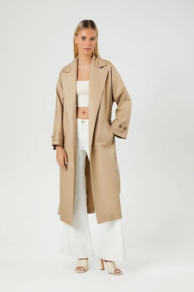 Twill Peak Lapel Trench Coat