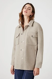 Faux Suede Drop-Sleeve Shacket