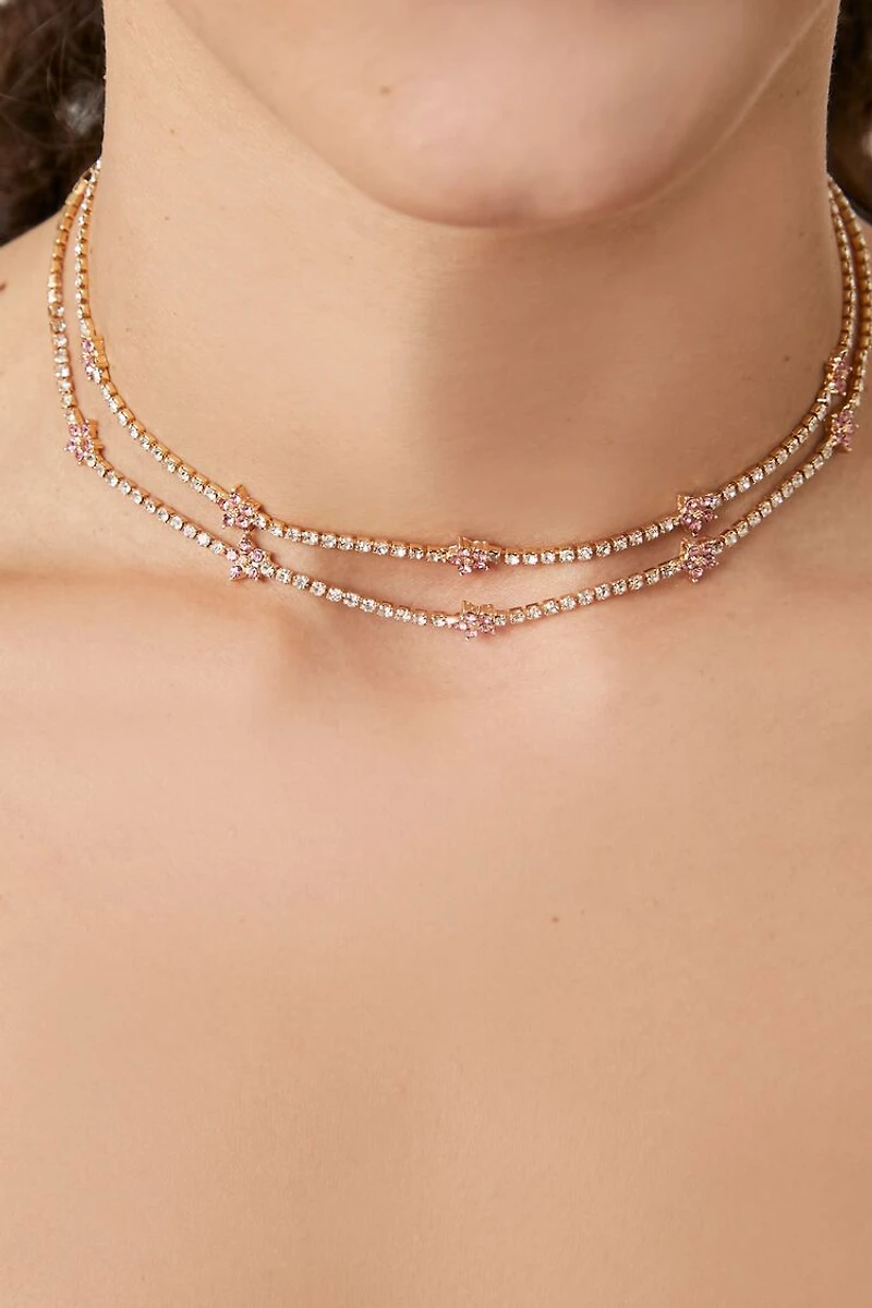 Layered Rhinestone Choker Necklace