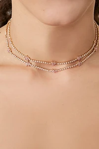 Layered Rhinestone Choker Necklace