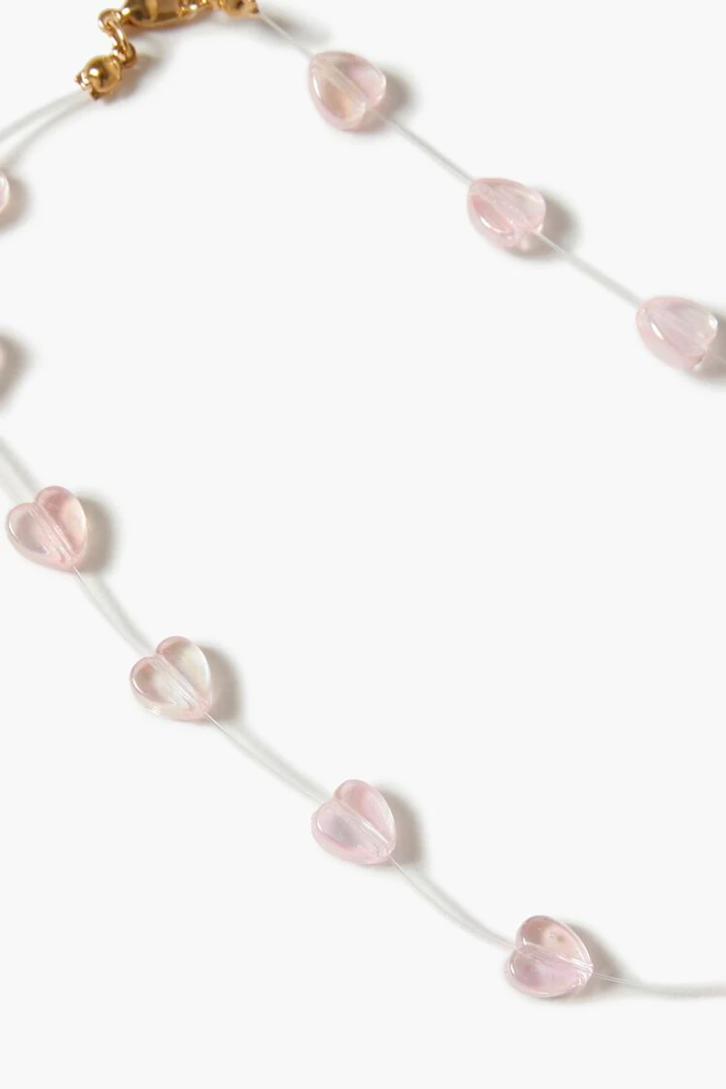 Girls Beaded Heart Necklace (Kids)