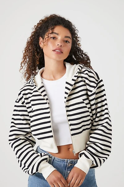 Ribbed Striped Zip-Up Jacket