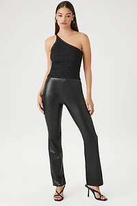 Faux Leather Flare Pants