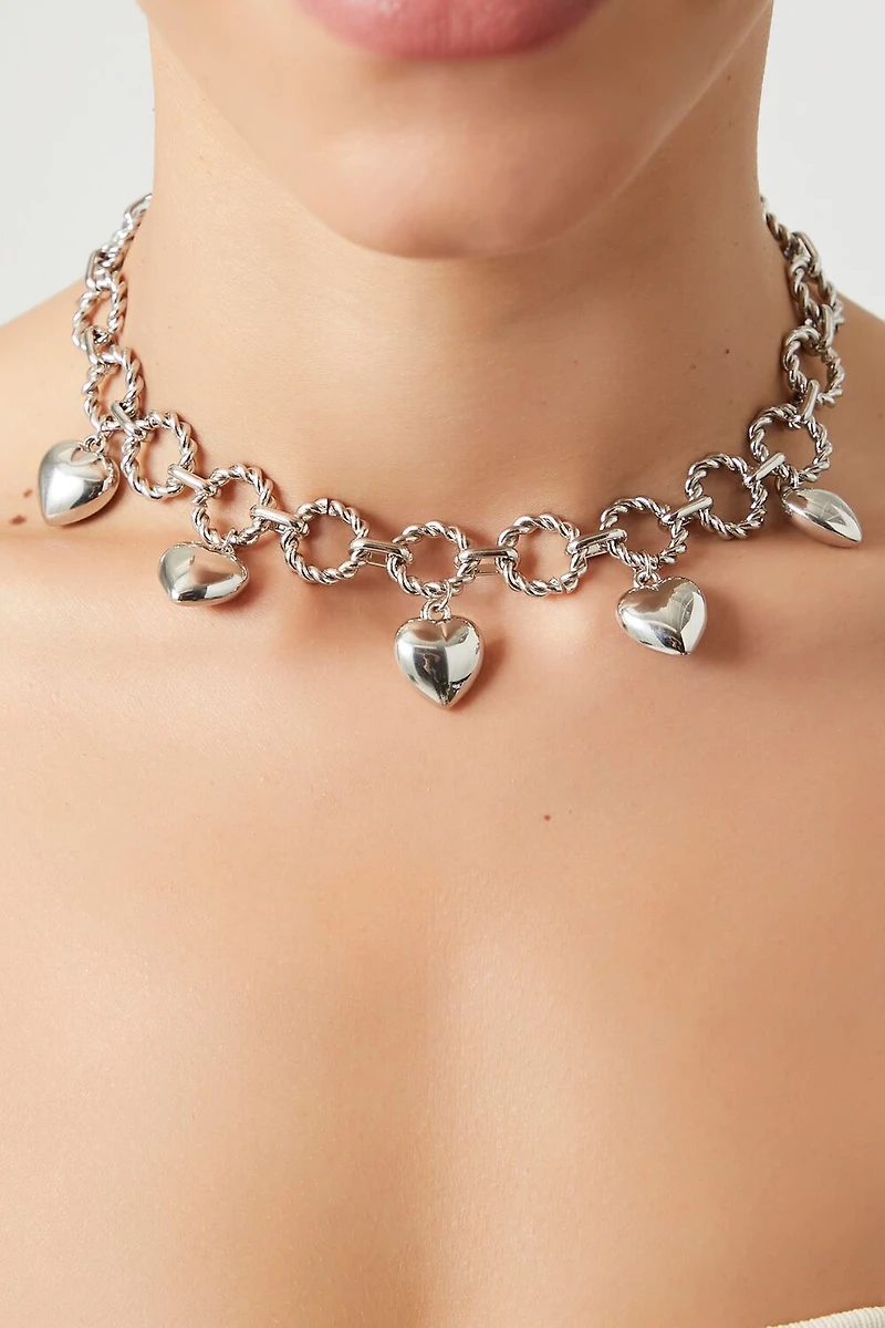 Heart Pendant Choker Necklace