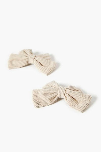 Striped Bow Gator Hair Clip Set