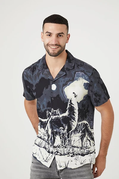 Twill Howling Wolf Graphic Shirt