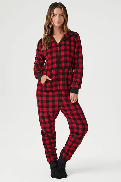 Buffalo Plaid Pajama Jumpsuit