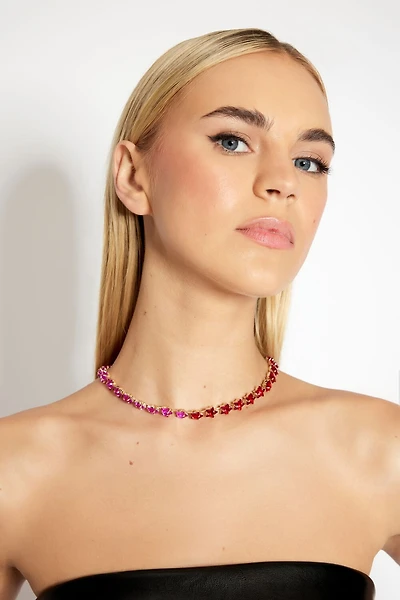 Faux Gem Star Choker Necklace