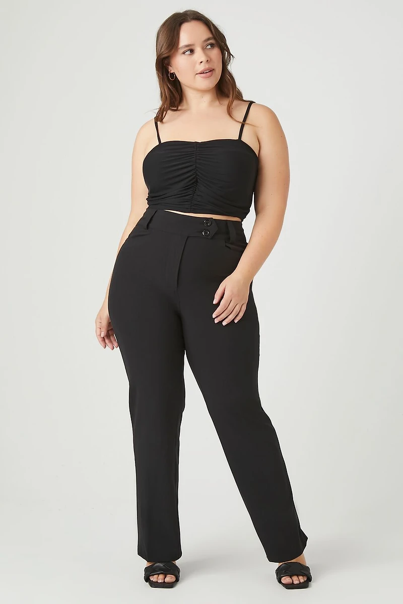 Plus High-Rise Trouser Pants