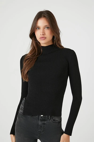 Ribbed Mock Neck Sweater