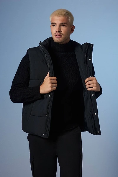 Unisex Funnel Neck Puffer Vest