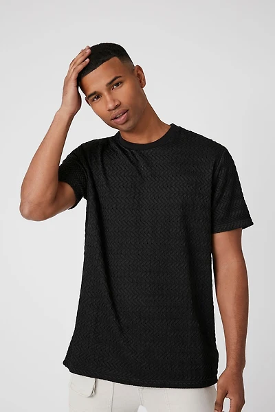 Crinkle Textured Crew Tee
