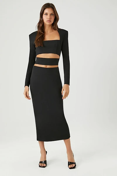Ponte Knit Cutout Midi Dress