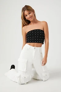 Rhinestone Cropped Tube Top