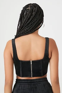 Velour Corset Crop Top