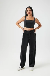 Velour Corset Crop Top
