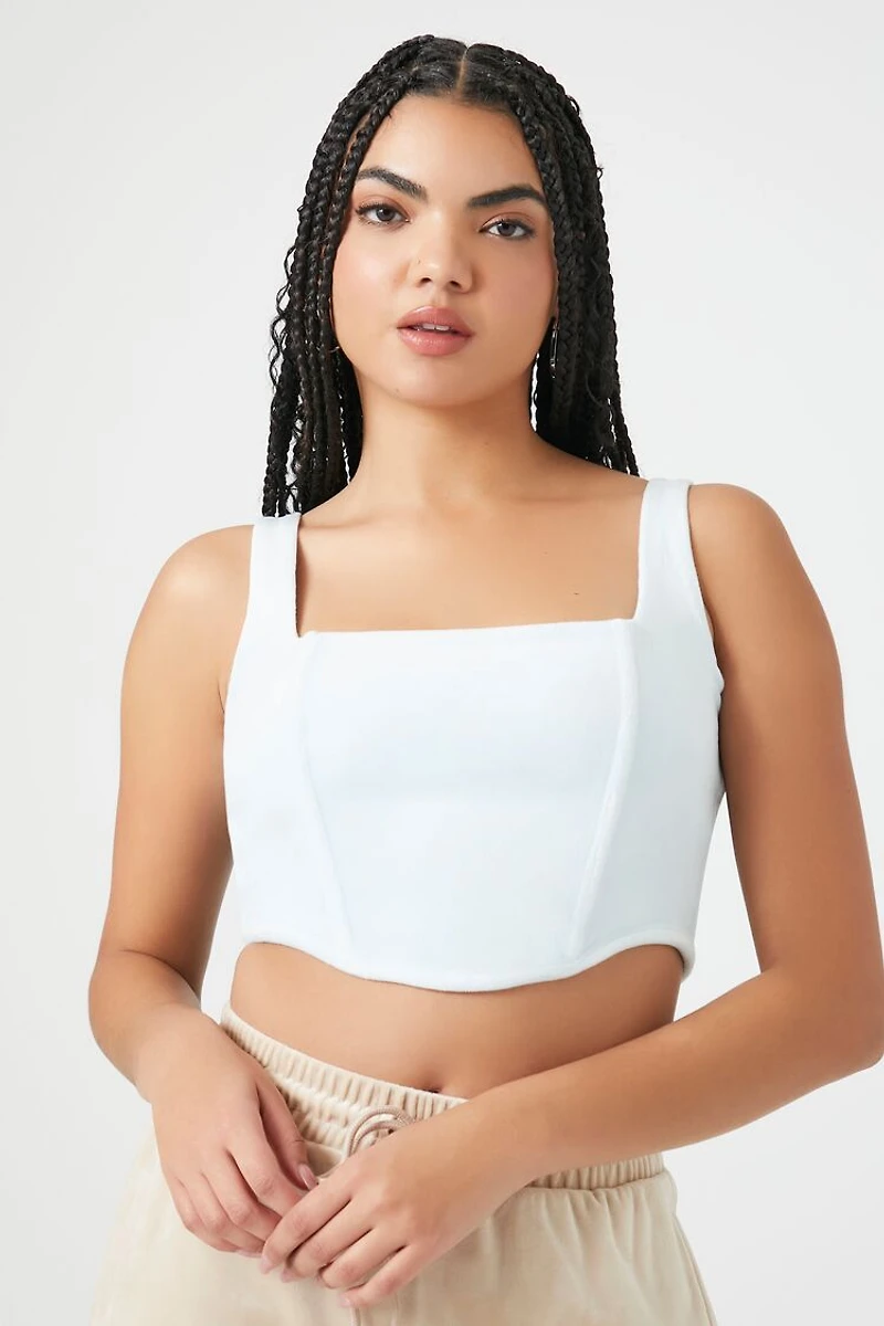 Velour Corset Crop Top