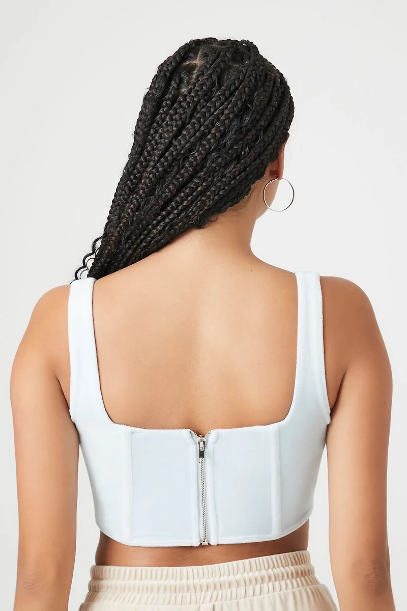 Velour Corset Crop Top