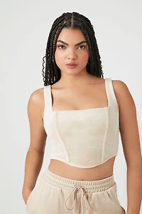 Velour Corset Crop Top