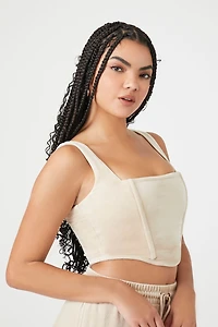 Velour Corset Crop Top