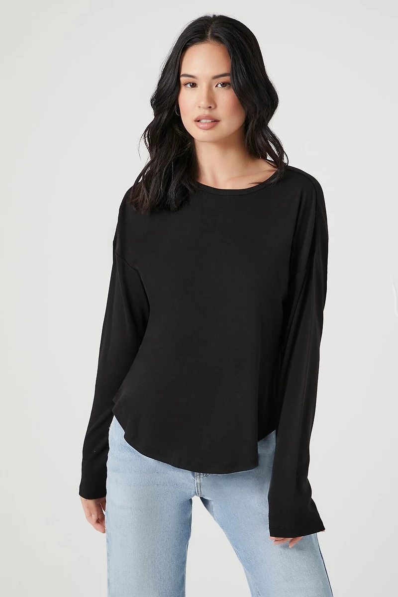Billowy Curved-Hem Top