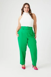 Plus Belted Trouser Pants