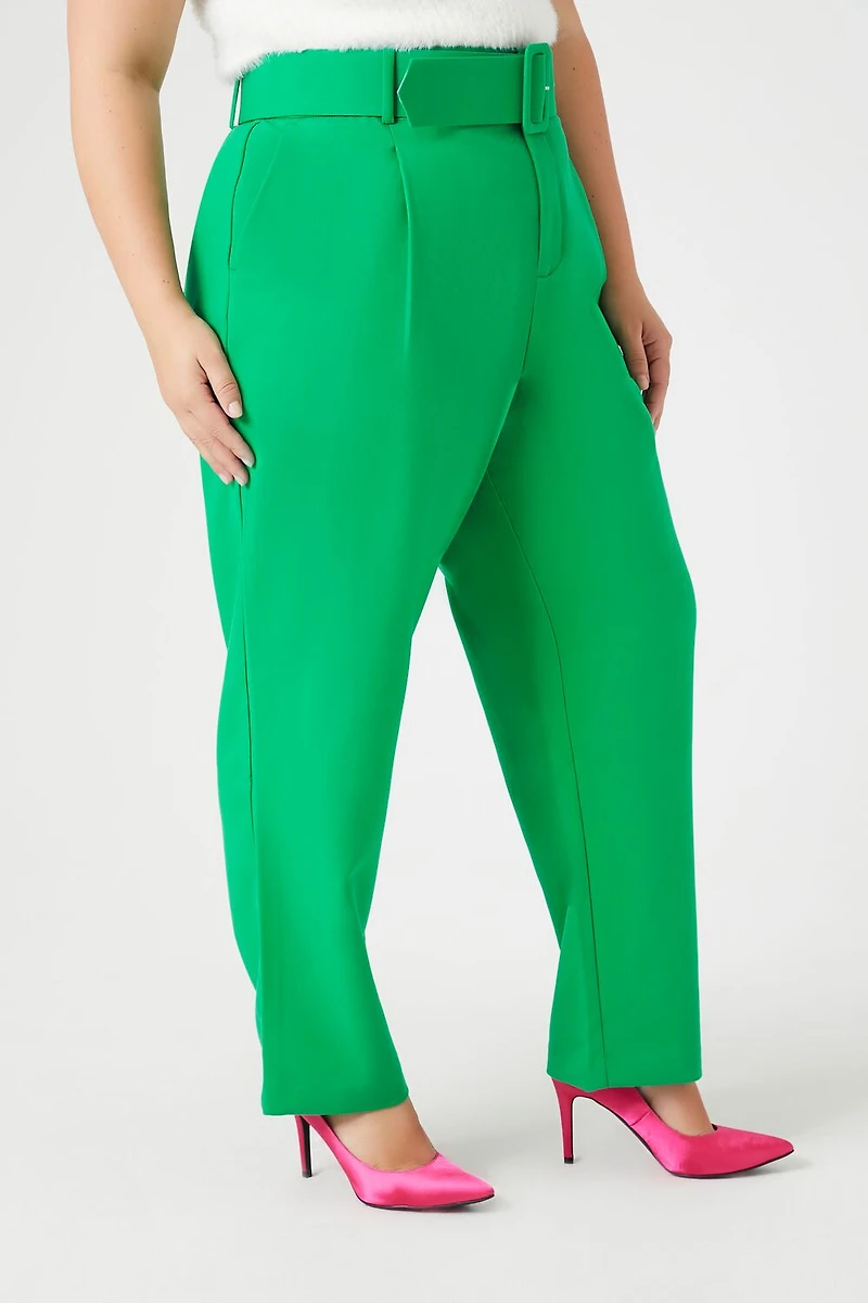 Plus Belted Trouser Pants