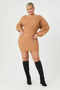 Plus Size Peasant-Sleeve Sweater Dress