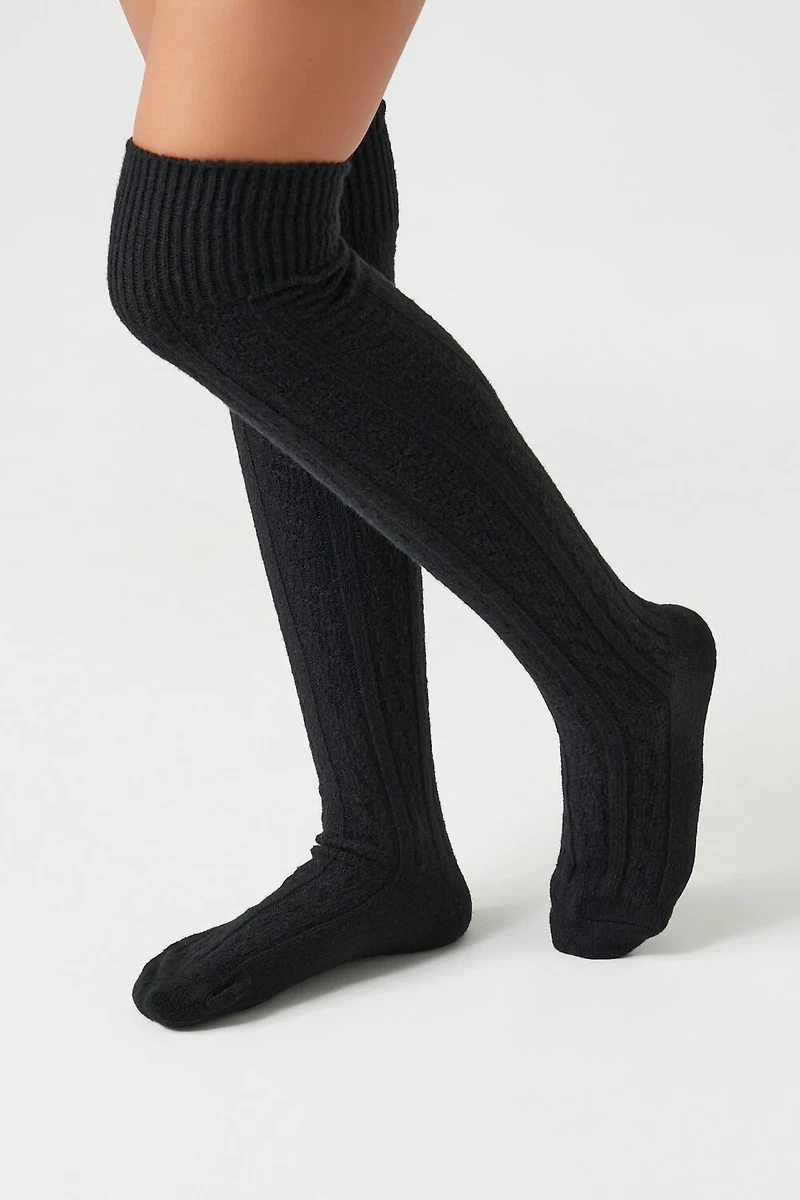 Cable Knit Knee-High Socks