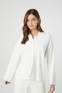 Ribbed Knit Long-Sleeve Shirt