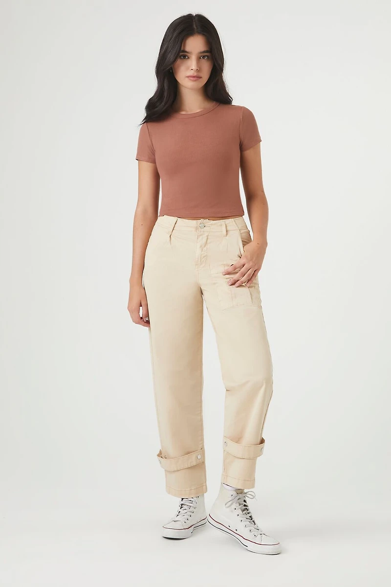 Lace-Up Straight-Leg Pants