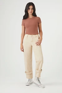Lace-Up Straight-Leg Pants