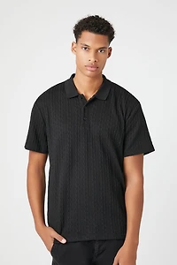 Textured Short-Sleeve Polo Shirt