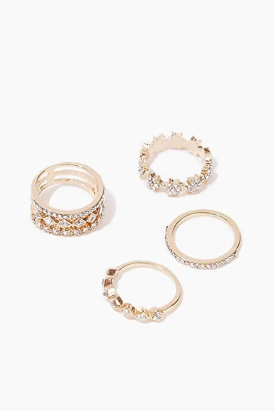 Rhinestone Ring Set