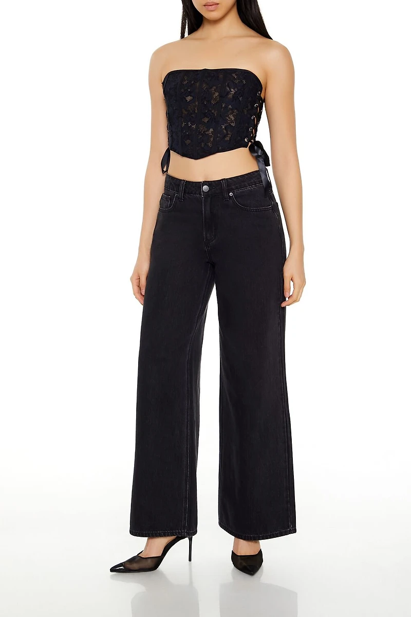 Lace Corset Tube Crop Top