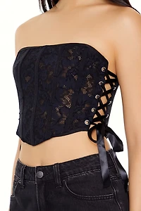 Lace Corset Tube Crop Top