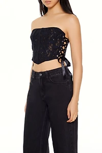 Lace Corset Tube Crop Top
