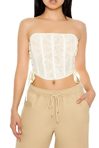Lace Corset Tube Crop Top
