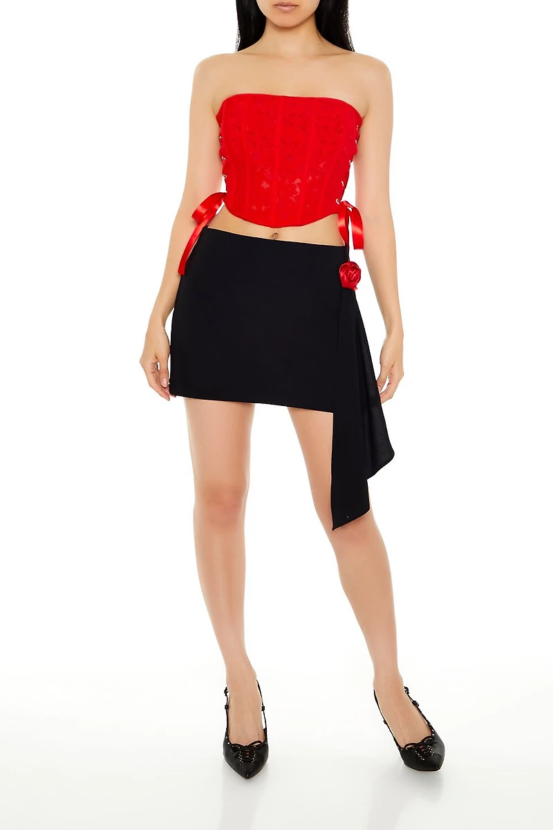 Lace Corset Tube Crop Top