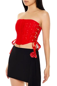 Lace Corset Tube Crop Top