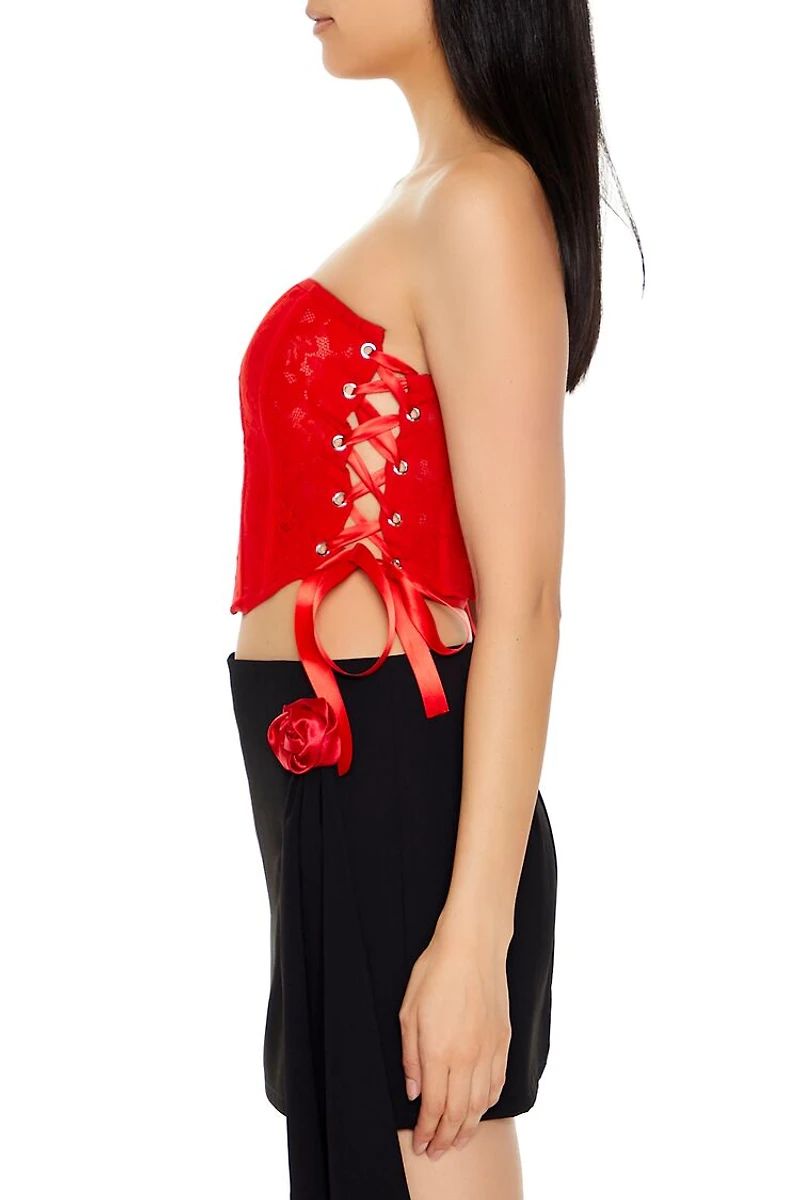 Lace Corset Tube Crop Top