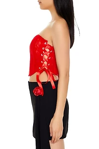 Lace Corset Tube Crop Top