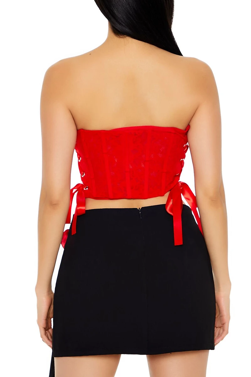 Lace Corset Tube Crop Top