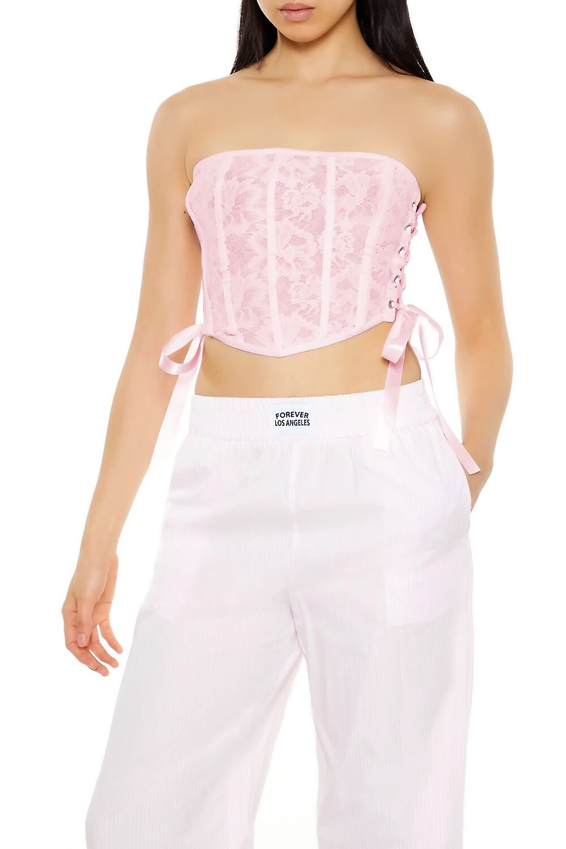 Lace Corset Tube Crop Top