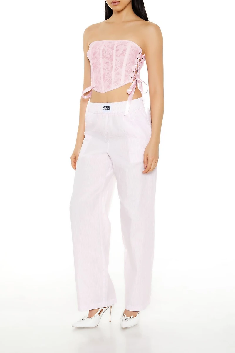 Lace Corset Tube Crop Top