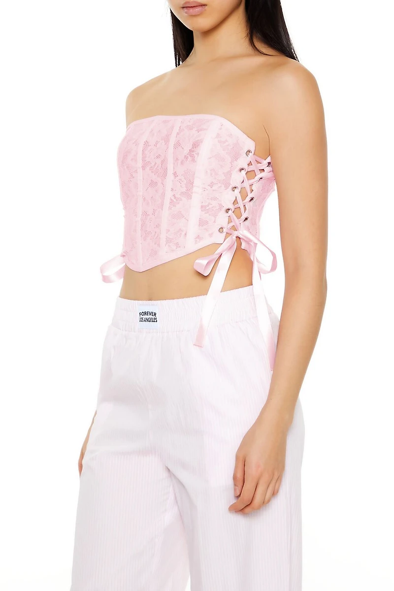 Lace Corset Tube Crop Top