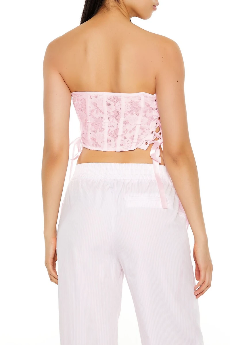 Lace Corset Tube Crop Top